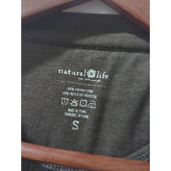 NATURAL LIFE Brown Oversized 3/4 Sleeve Sweatshirt - Picture 3 of 3